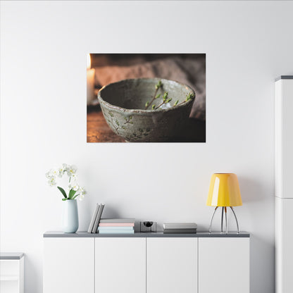 Ceramic Bowl Spring Canvas Art | Japandi Neutral Design