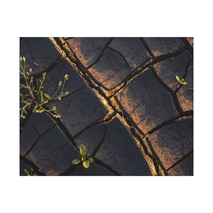 Kintsugi Cracked Earth in Golden Hour | Gold Vein Canvas Art