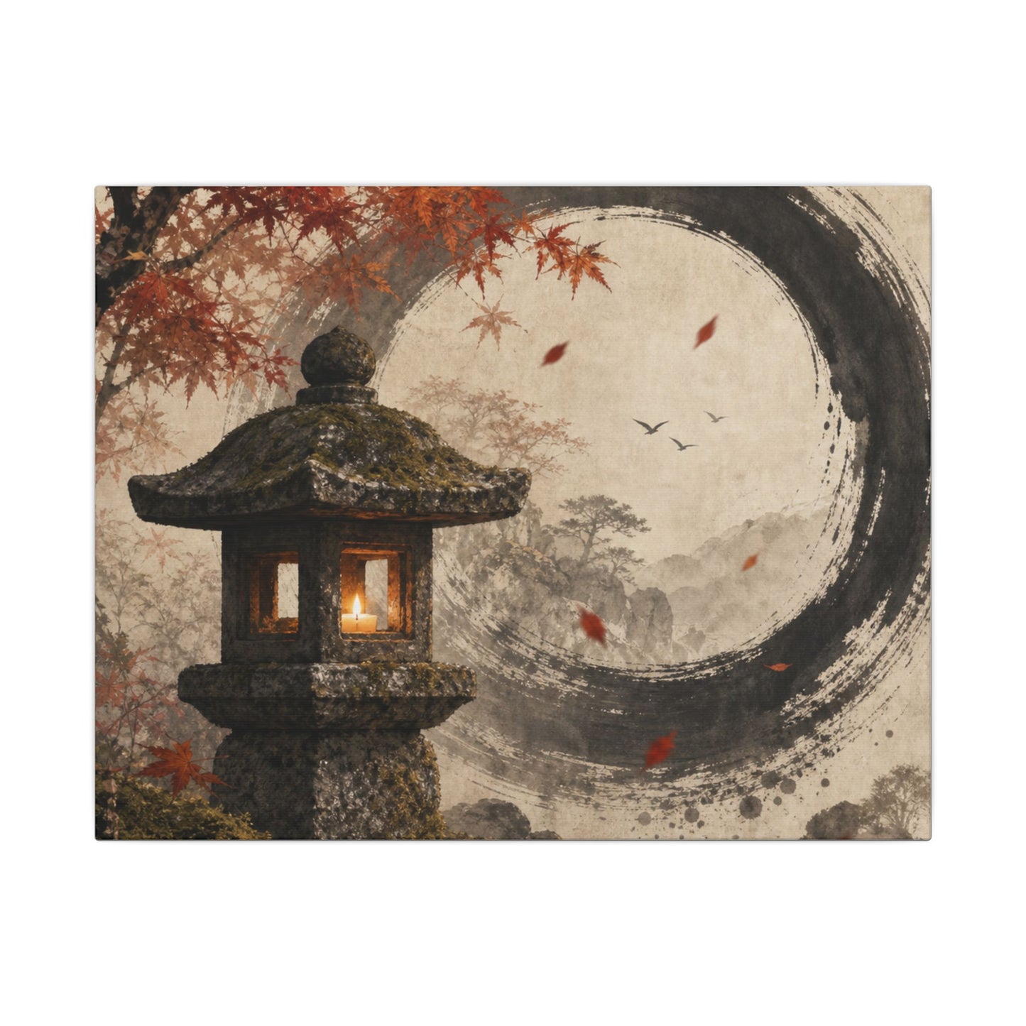Ma Stone Lantern Canvas Art - Zen Enso