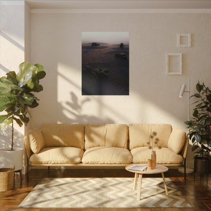 Spring Rock Garden Shadow Zen Canvas Art | Luxurious Decor
