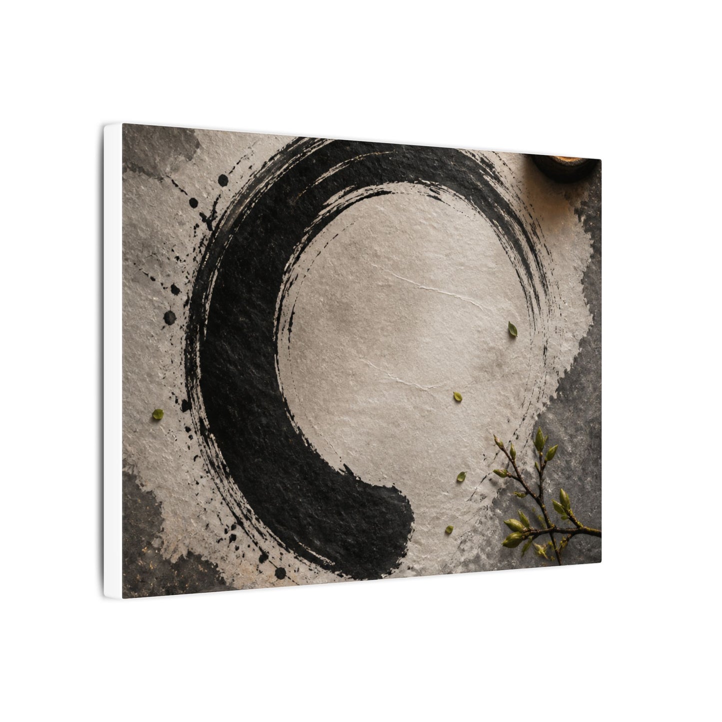 Candlelight Ink Brushstroke Canvas Art - Zen Ma