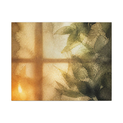 Cozy Shoji Screen Canvas Art - Watercolor Japandi