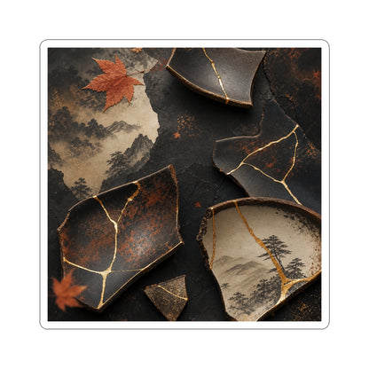 Ma Broken Pottery Sticker - Kintsugi Gold Vein