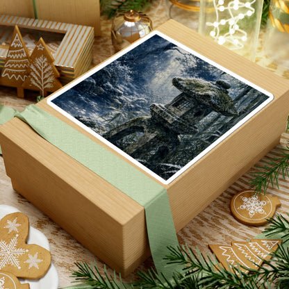 Zen Stone Lantern in Dappled | Sumi E Sticker