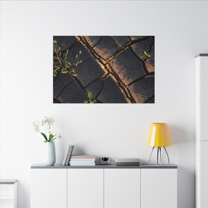 Kintsugi Cracked Earth in Golden Hour | Gold Vein Canvas Art