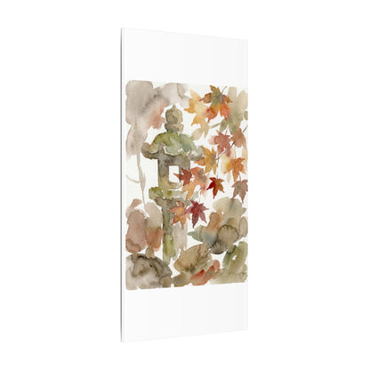 Stone Lantern Watercolor Canvas Art | Earthy Japandi Art
