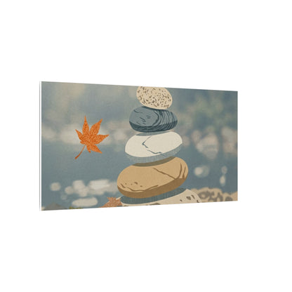 Warm River Stones Canvas Art - Japanese Pattern Japandi
