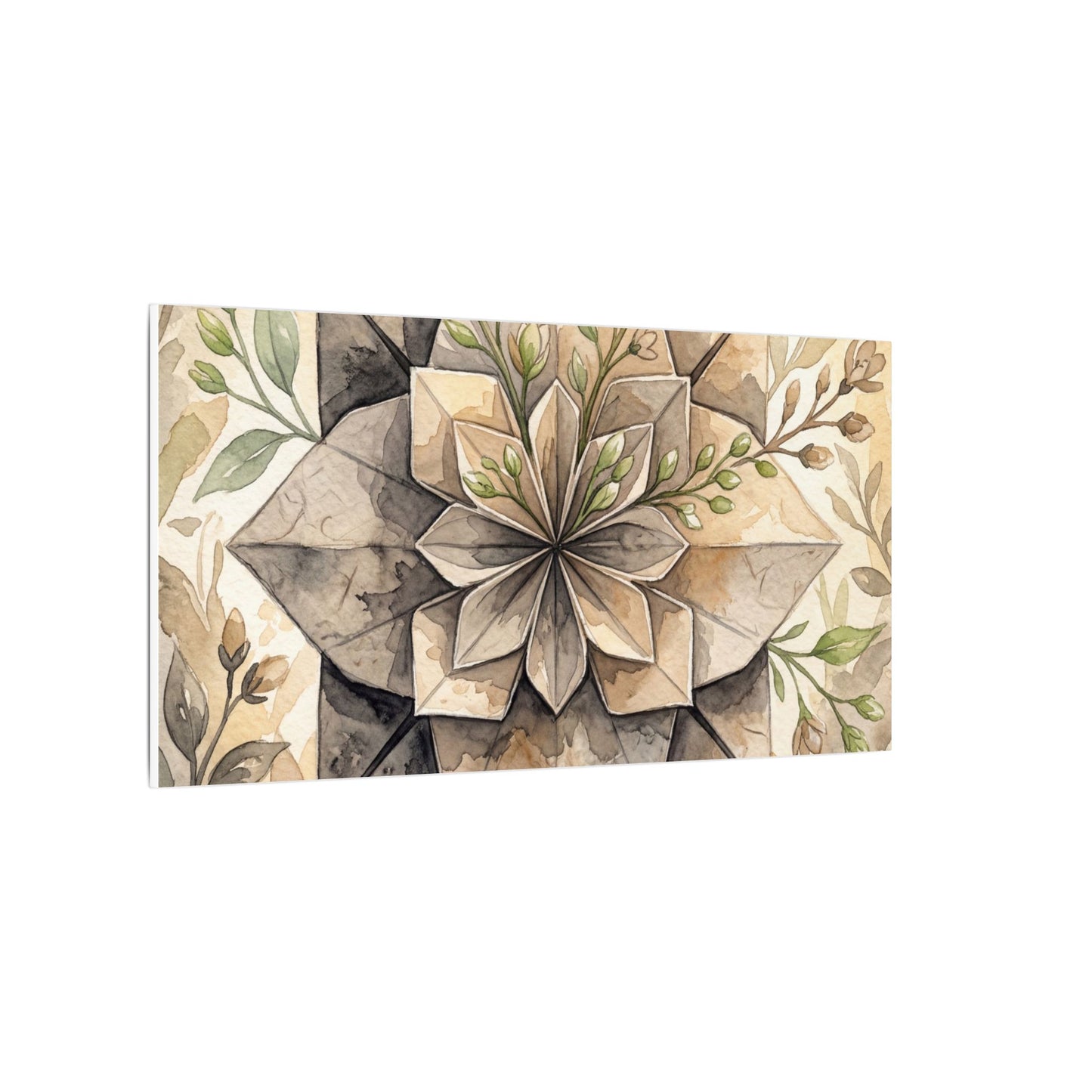 Warm Paper Fold Canvas Art - Watercolor Japandi