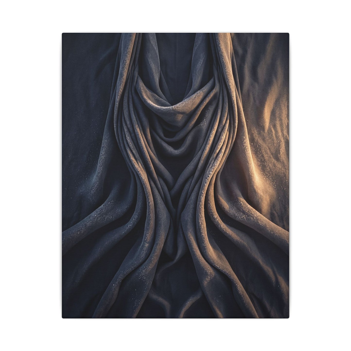 Moody Silk Drape Canvas Art - Shadow Zen Dark Japandi