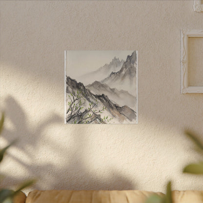 Spring Mountain Mist Texture Canvas Art | Warm Decor
