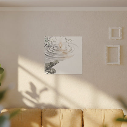 Water Ripple Sumi E Canvas Art | Tranquil Zen Art
