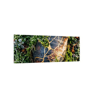 Artful Moss Close Up Canvas Art - Gold Repair Kintsugi