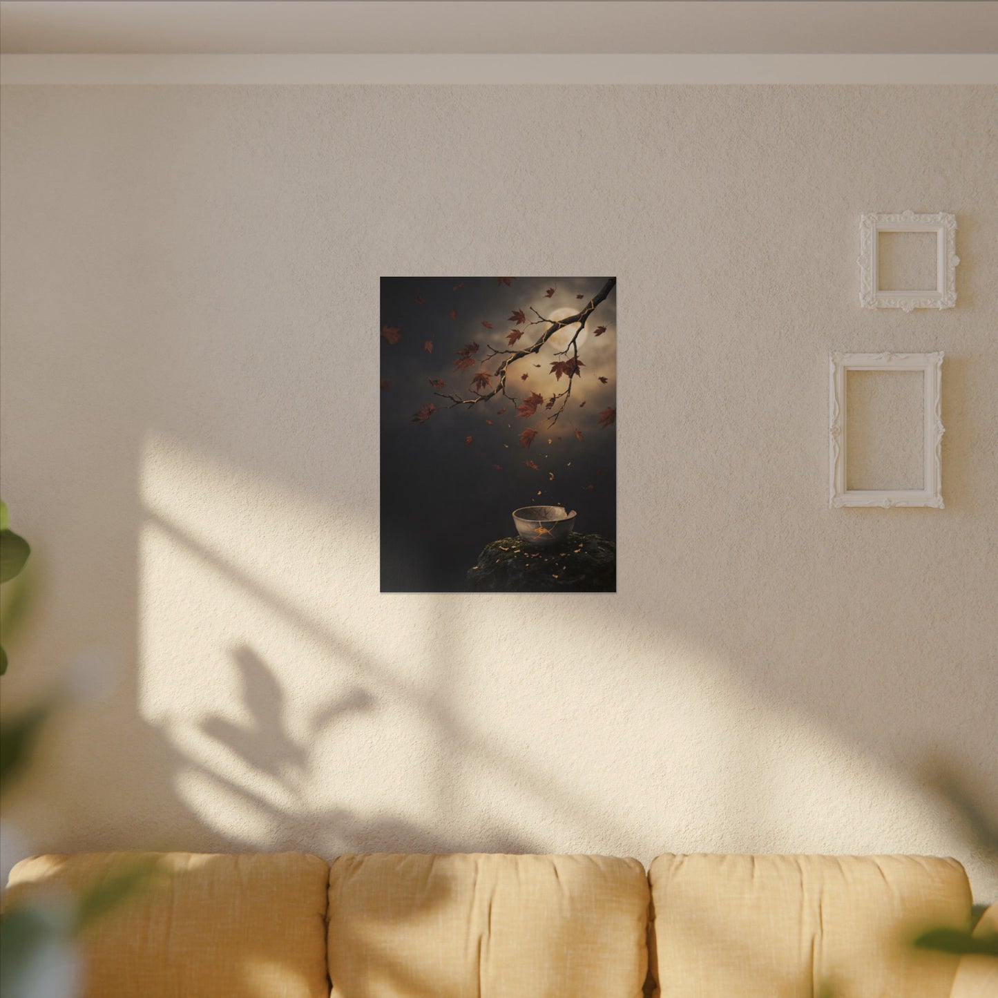 Moonlit Garden Gold Repair Canvas Art | Beautiful Kintsugi Art