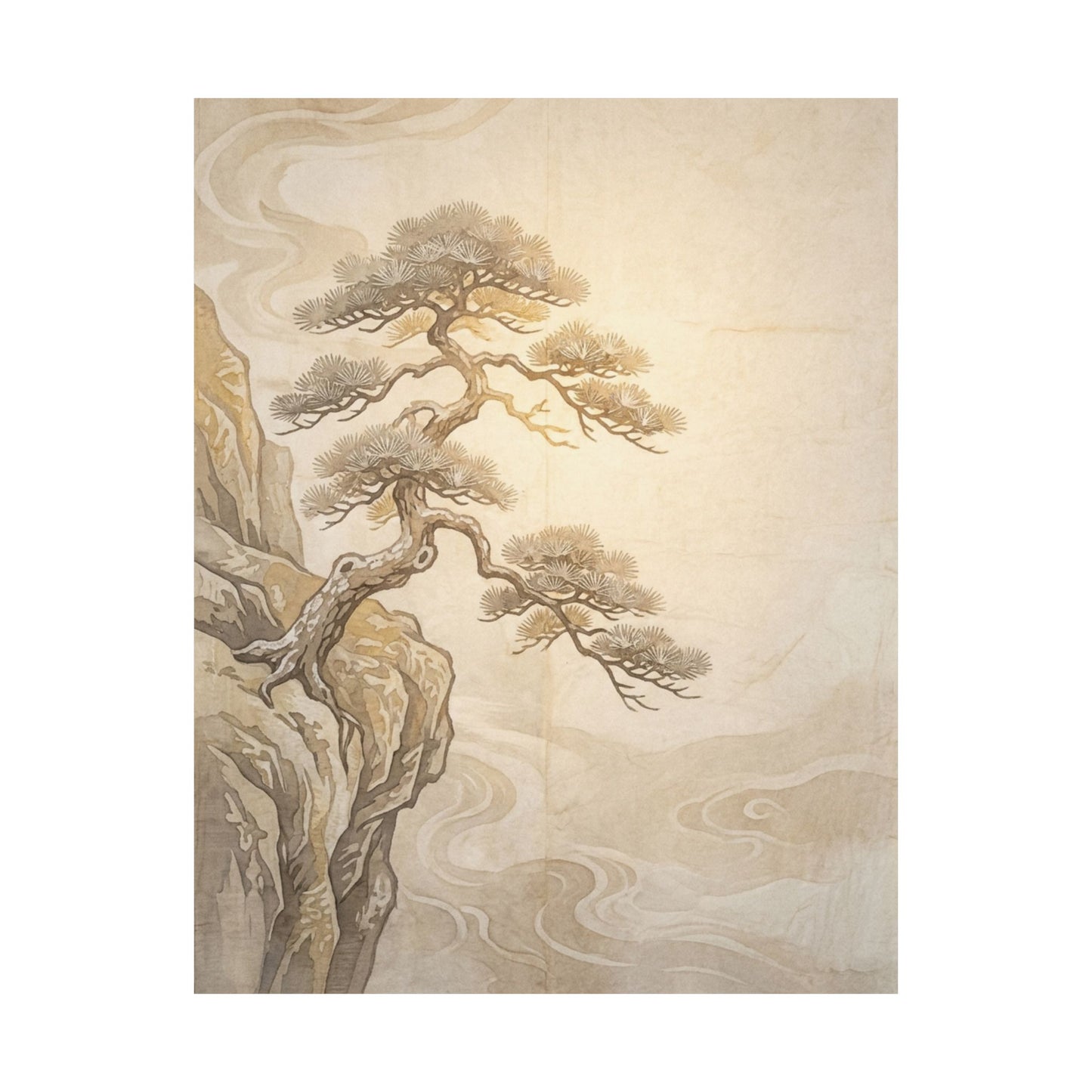 Golden Hour Pine Tree Wall Art Print - Japandi Shibui