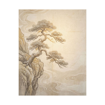 Golden Hour Pine Tree Wall Art Print - Japandi Shibui