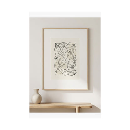 Japandi Charcoal Wall Art Print