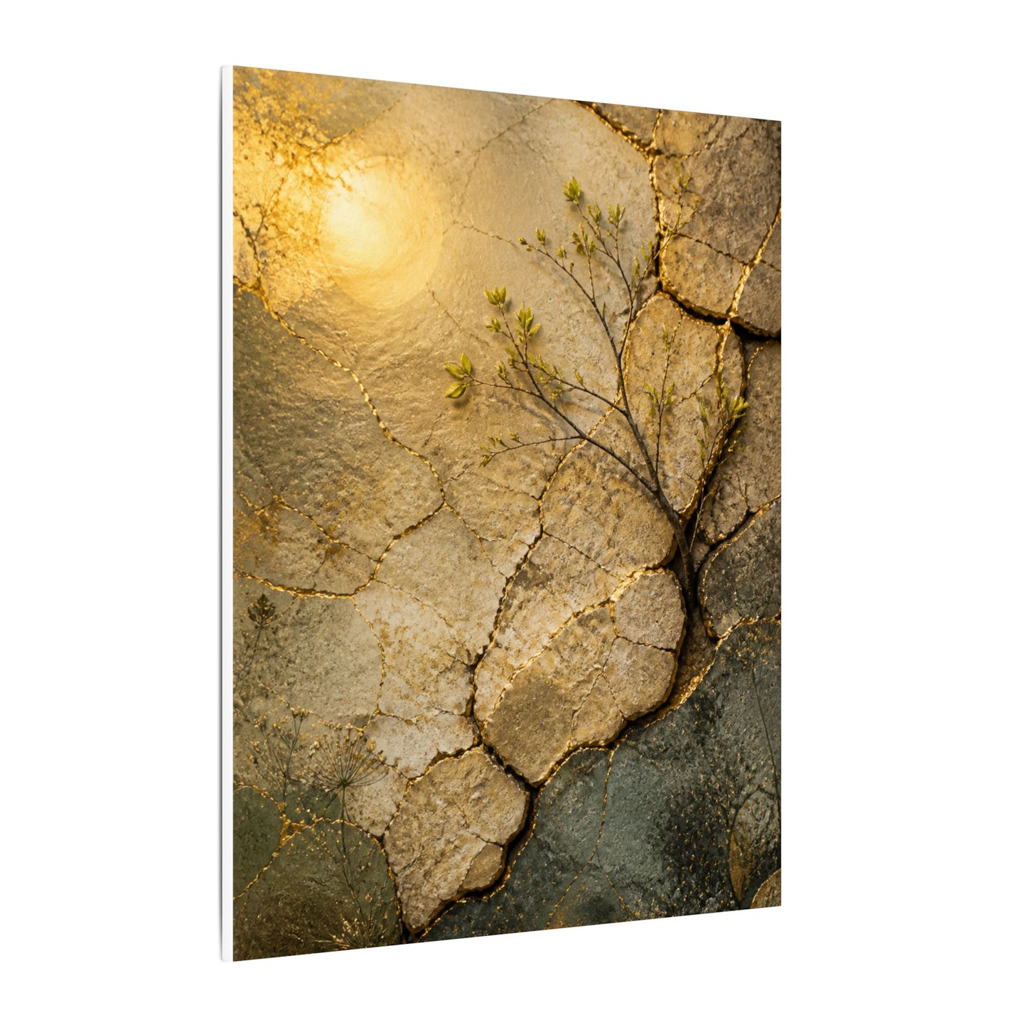 Cracked Earth Spring Canvas Art | Japandi Warm Design
