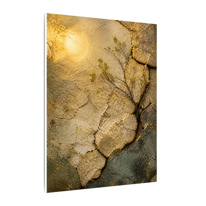 Cracked Earth Spring Canvas Art | Japandi Warm Design