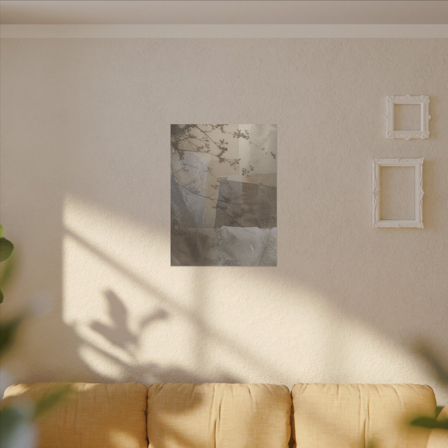 Neutral Shadow Play Canvas Art - Texture Japandi