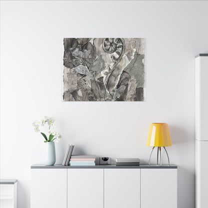 Japandi Fern Unfurling in Overcast | Texture Canvas Art