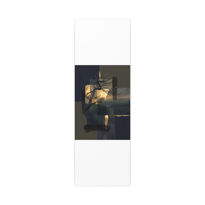 Golden Hour Pine Tree Canvas Art - Dark Japandi Kanso