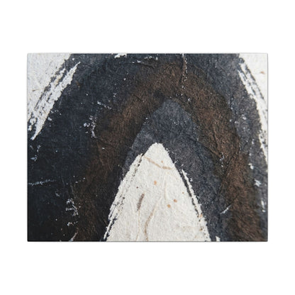 Moody Ink Brushstroke Canvas Art - Moody Minimal Dark Japandi