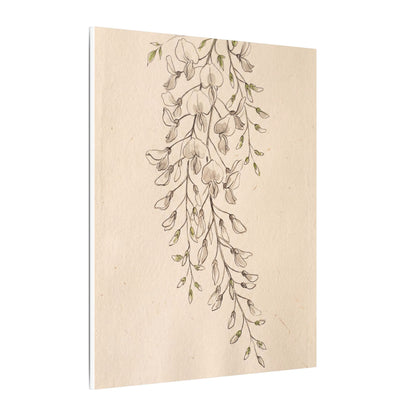 Japandi Wisteria in Golden Hour | Minimal Line Canvas Art