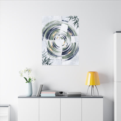 Winter Water Ripple Sumi E Canvas Art | Peaceful Decor