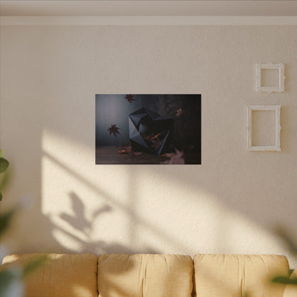 Dark Japandi Paper Fold in Dawn | Shadow Zen Canvas Art