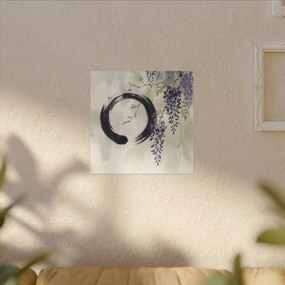 Wisteria Enso Canvas Art | Serene Zen Art