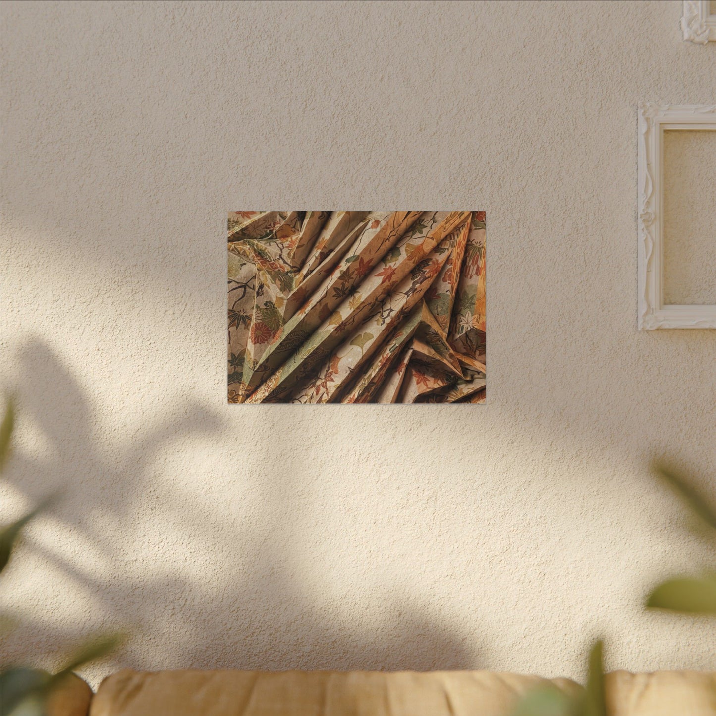 Paper Fold Autumn Canvas Art | Japandi Earthy Design