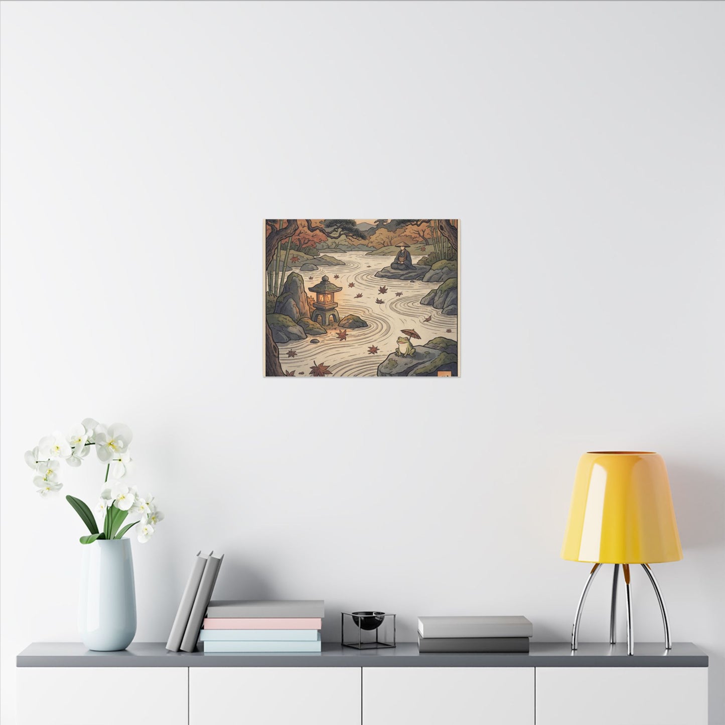 Rock Garden Autumn Canvas Art | Zen Serene Design
