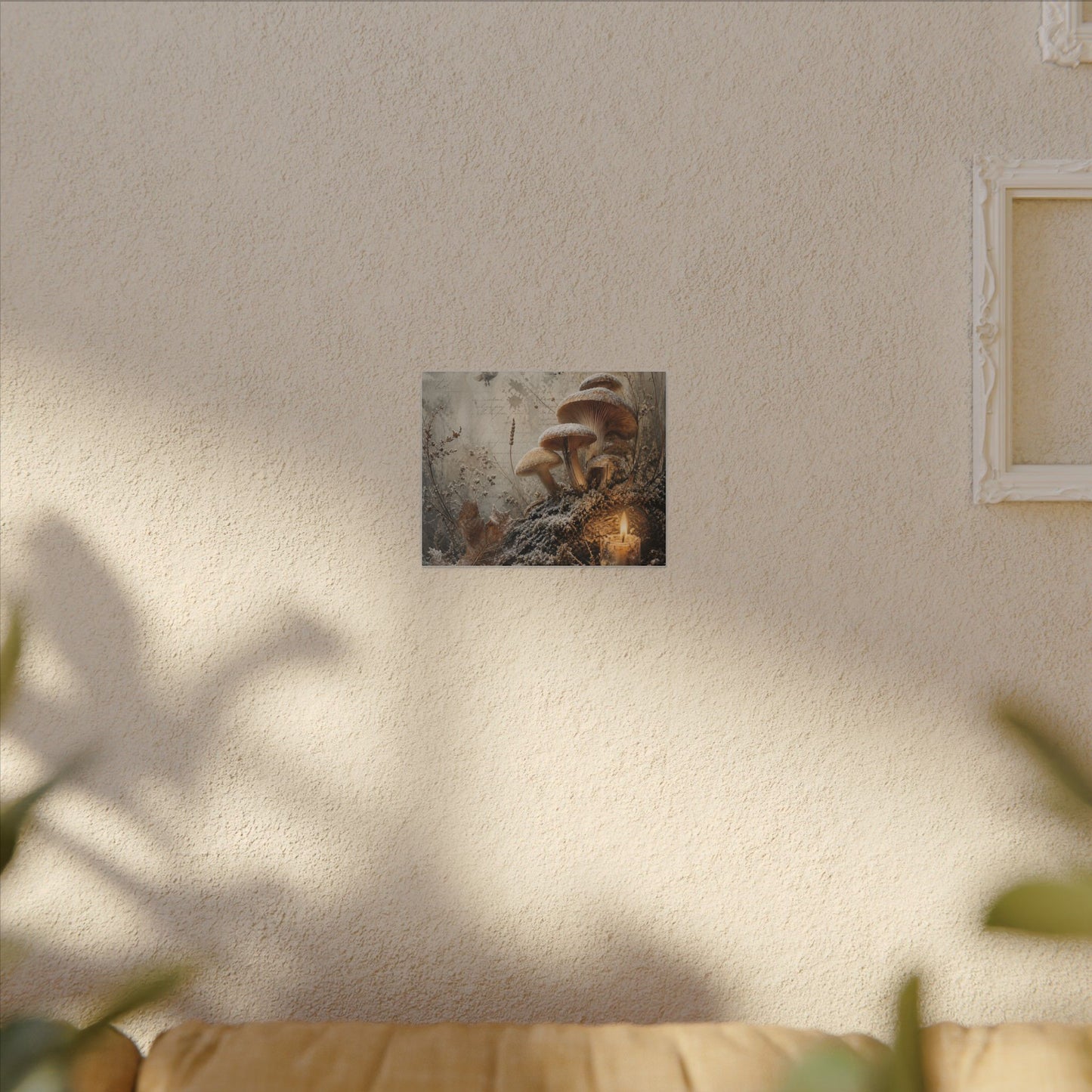Wild Mushrooms Texture Canvas Art | Elegant Japandi Art