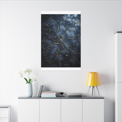 Cracked Earth Spring Canvas Art | Kintsugi Healing Design