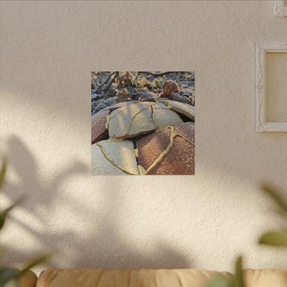 Broken Pottery Crackle Gold Canvas Art | Healing Kintsugi Art