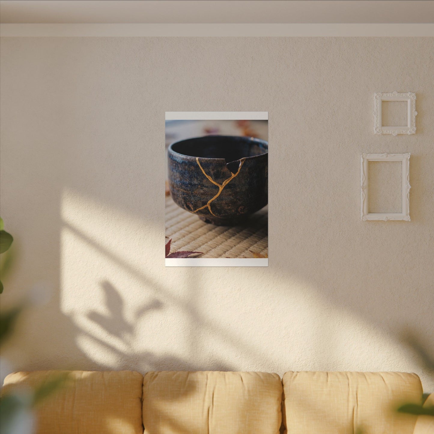 Tea Ceremony Autumn Canvas Art | Kintsugi Healing Design