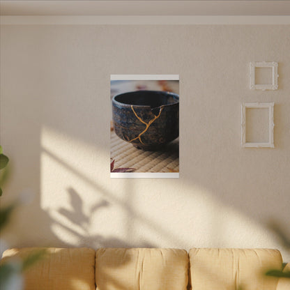 Tea Ceremony Autumn Canvas Art | Kintsugi Healing Design