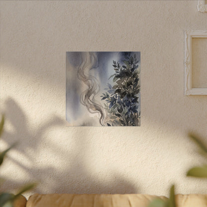 Incense Smoke Summer Canvas Art | Japandi Cozy Design