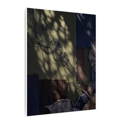 Ma Incense Smoke Canvas Art - Dark Japandi Dark Texture
