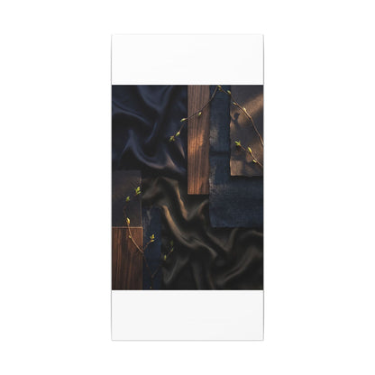 Silk Drape Spring Canvas Art | Dark Japandi Moody Design