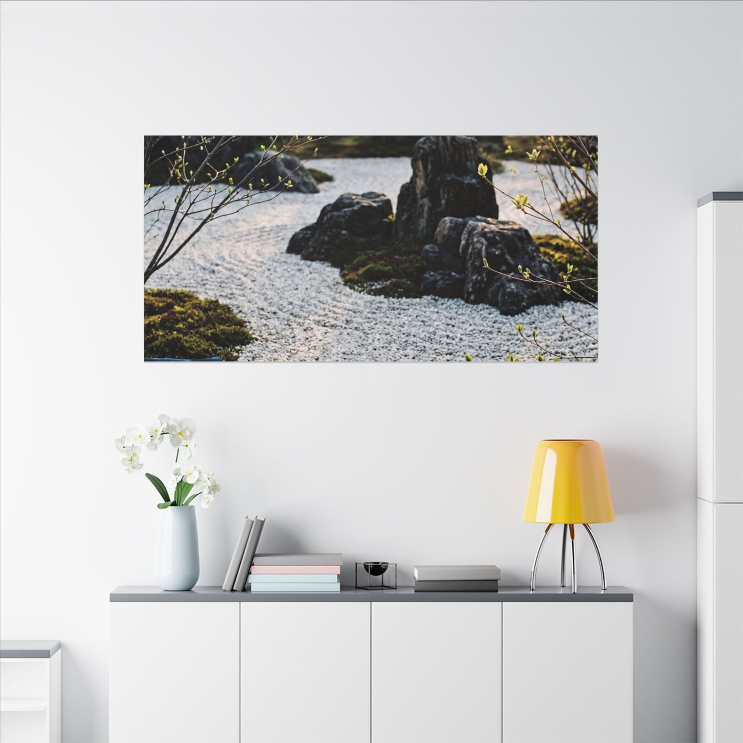 Zen Tea Ceremony in Golden Hour | Karesansui Canvas Art
