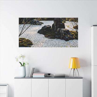Zen Tea Ceremony in Golden Hour | Karesansui Canvas Art
