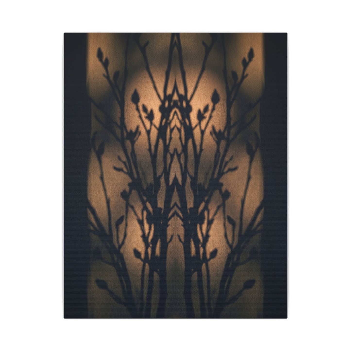 Dark Japandi Shadow Play in Golden Hour | Shadow Zen Canvas Art