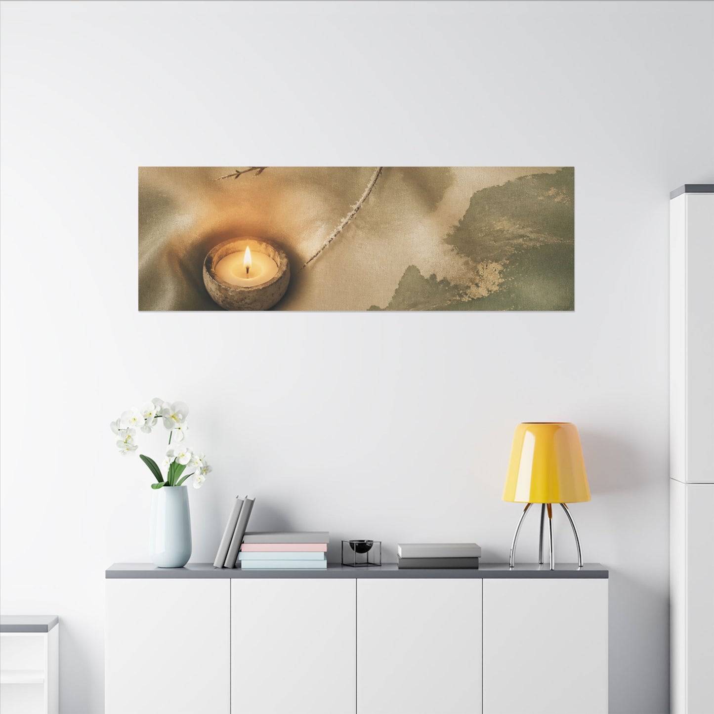 Silk Drape Japanese Pattern Canvas Art | Warm Japandi Art