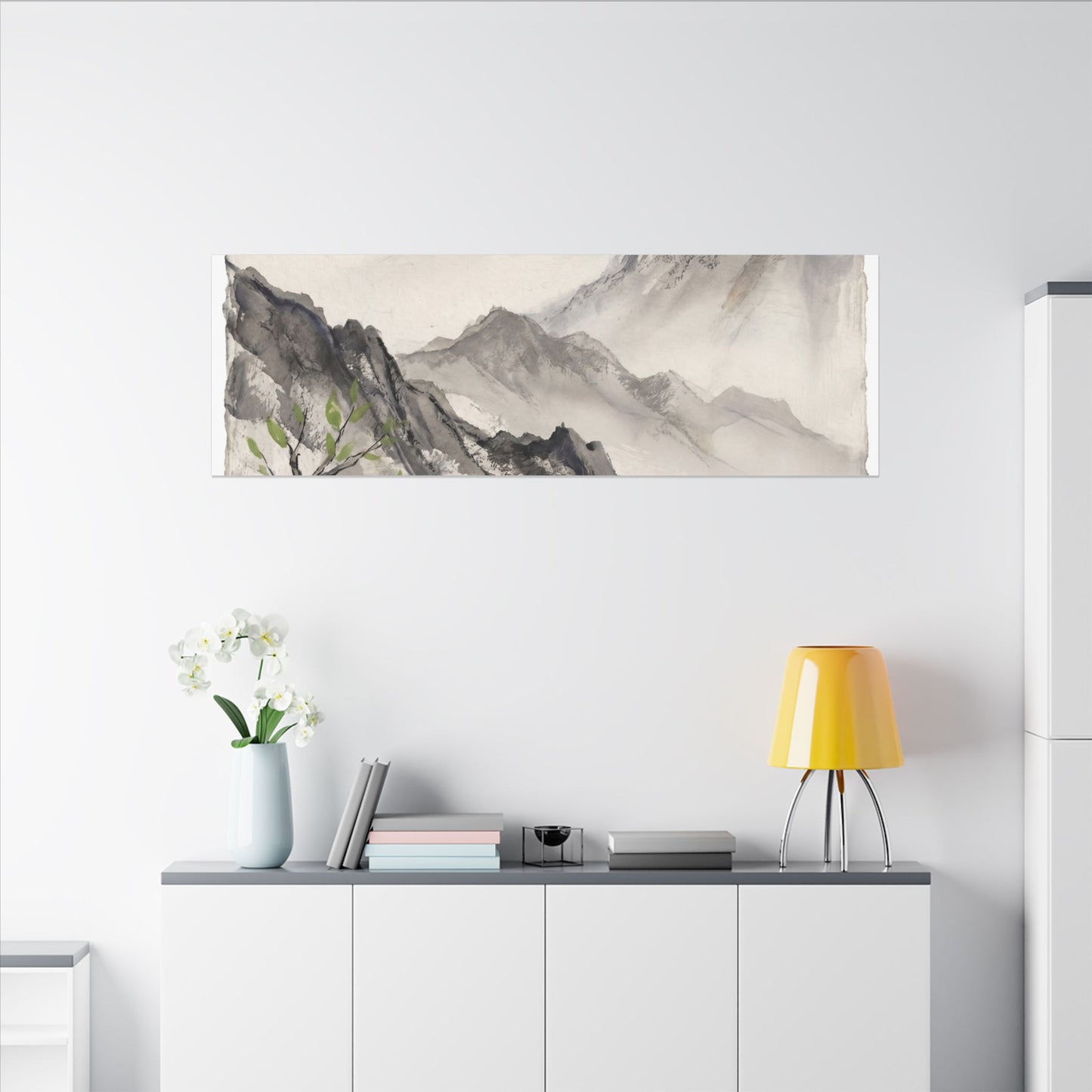Spring Mountain Mist Texture Canvas Art | Warm Decor
