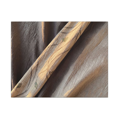 Warm Silk Drape Canvas Art - Japanese Pattern Japandi