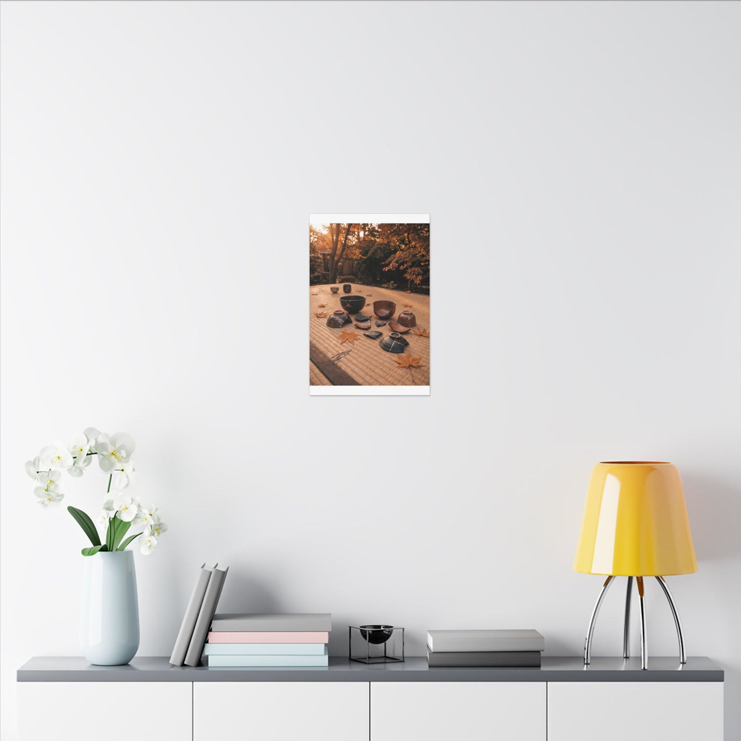 Golden Hour Tea Ceremony Canvas Art - Kintsugi Shibui