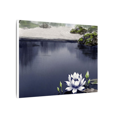 Lotus Flower Karesansui Canvas Art | Tranquil Zen Art