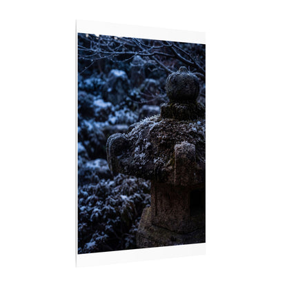 Moody Stone Lantern Canvas Art - Shadow Zen Dark Japandi