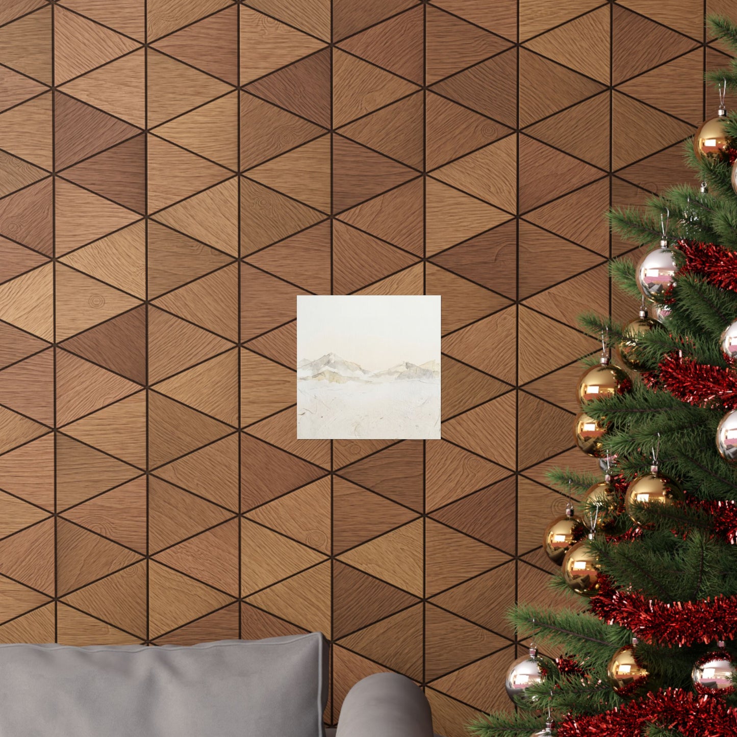 Winter Mountain Mist Texture Wall Art Print | Elegant Decor